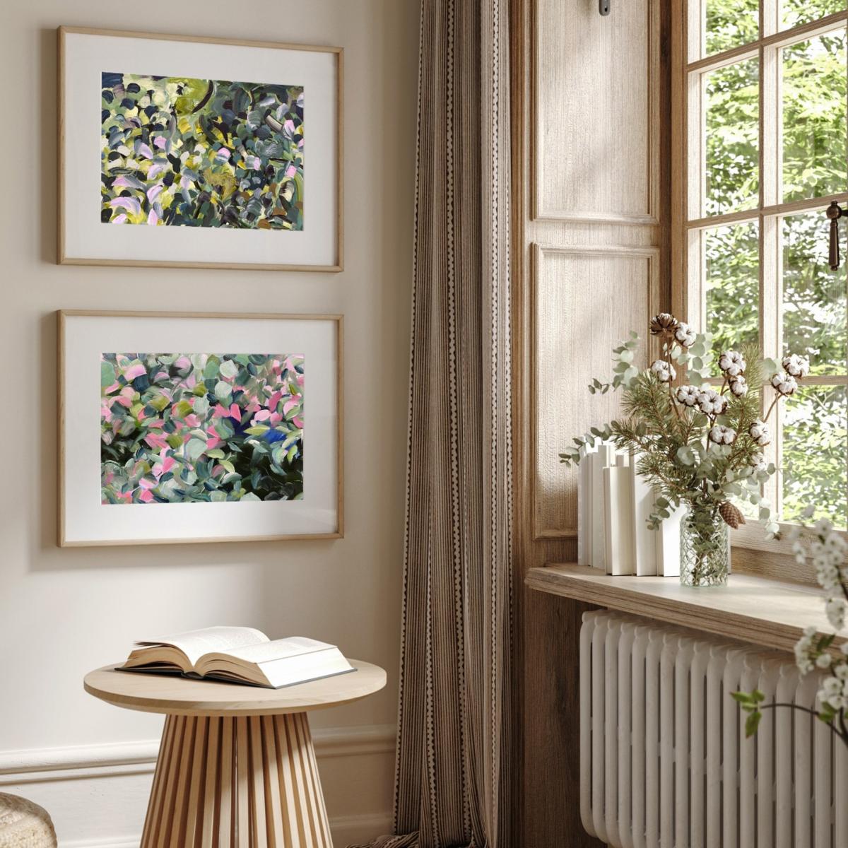 Green Flora & Fauna - Abstract Floral Print Pair Jessica Slack Studio – image 2