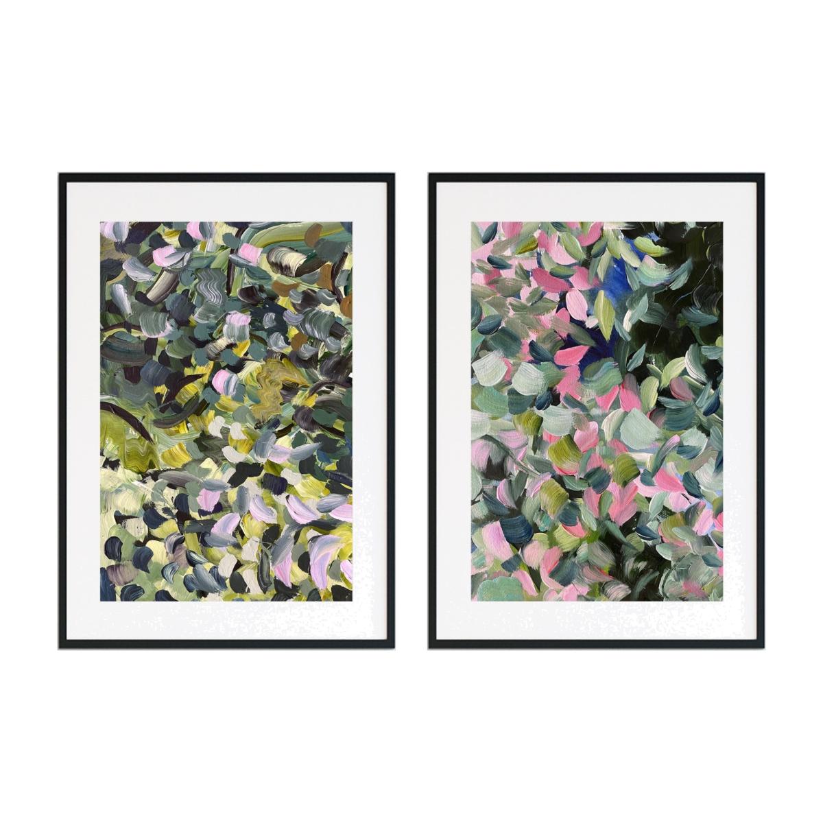 Green Flora & Fauna - Abstract Floral Print Pair Jessica Slack Studio – image 1