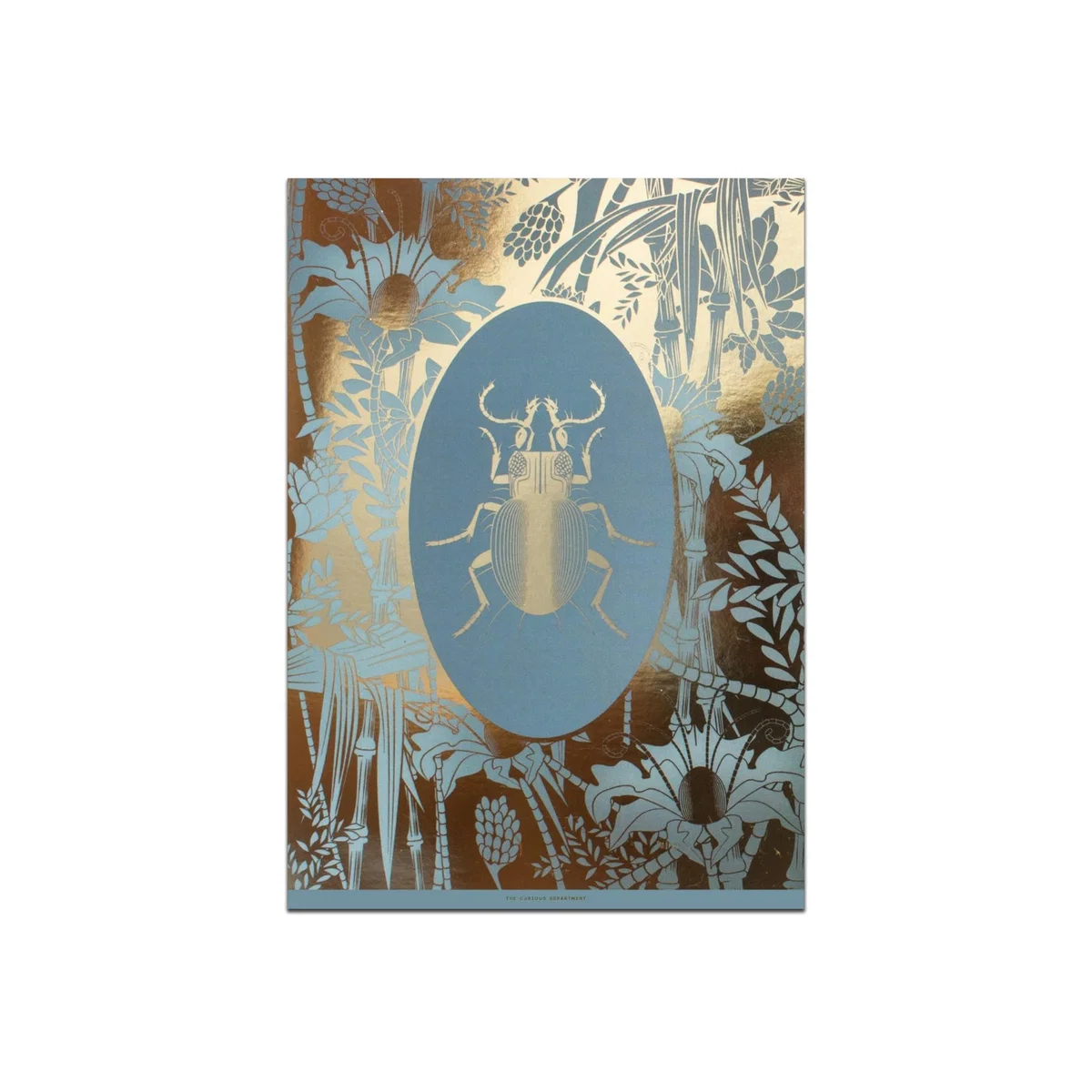 Gold / Grey Elemental Beetle - A3 Gold Art Print The Curious Department – image 1