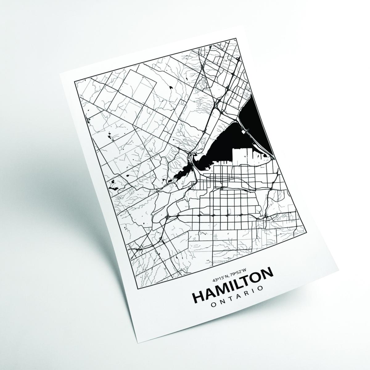 Black Map Of Hamilton Small Stanley Print House – image 2