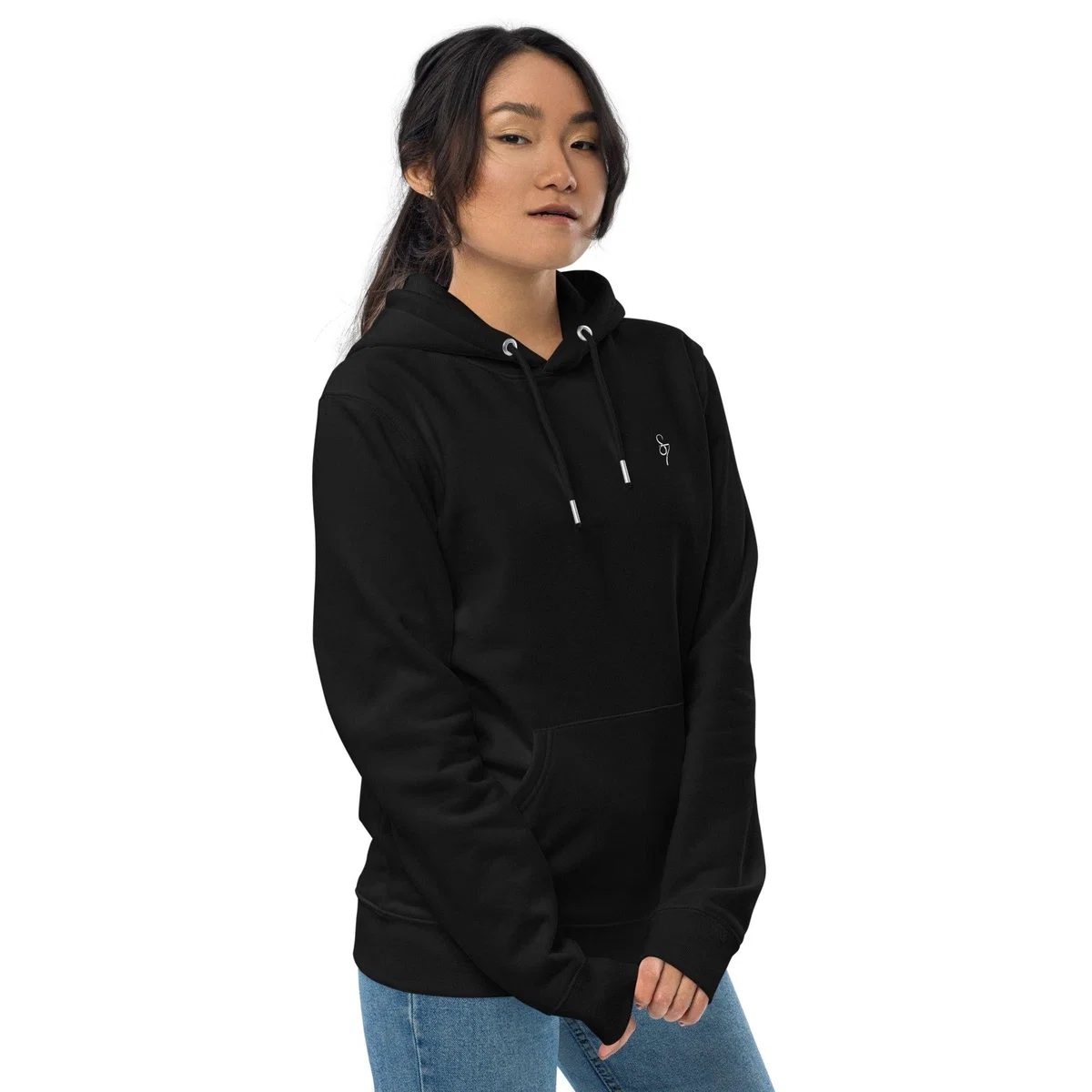 Black Blue Heart Eternal Love Snake Back Graphic Print Unisex Essential Eco Mystical Hoodie | Extra Large | Formula S7 – image 6