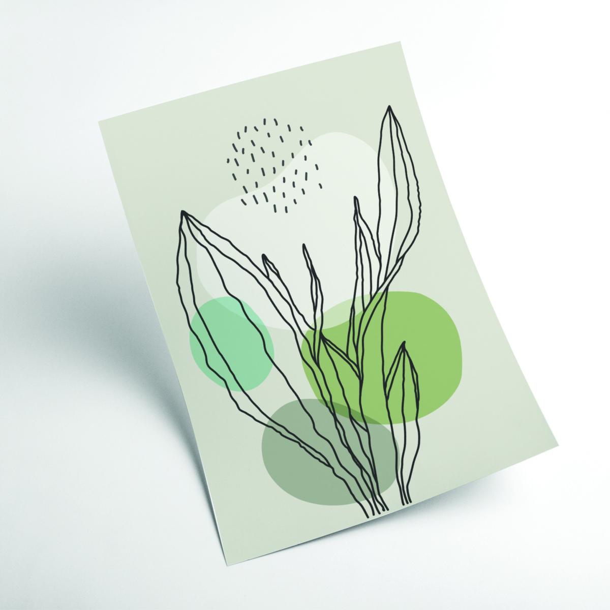 Green Color Abstract Plants #3 A3 297 X 420Mm Stanley Print House – image 2