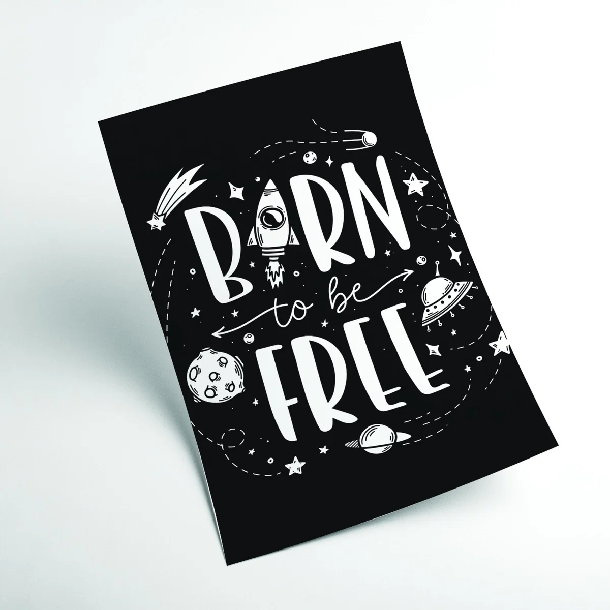 Black Born To Be Free A3 297 X 420Mm Stanley Print House – image 2