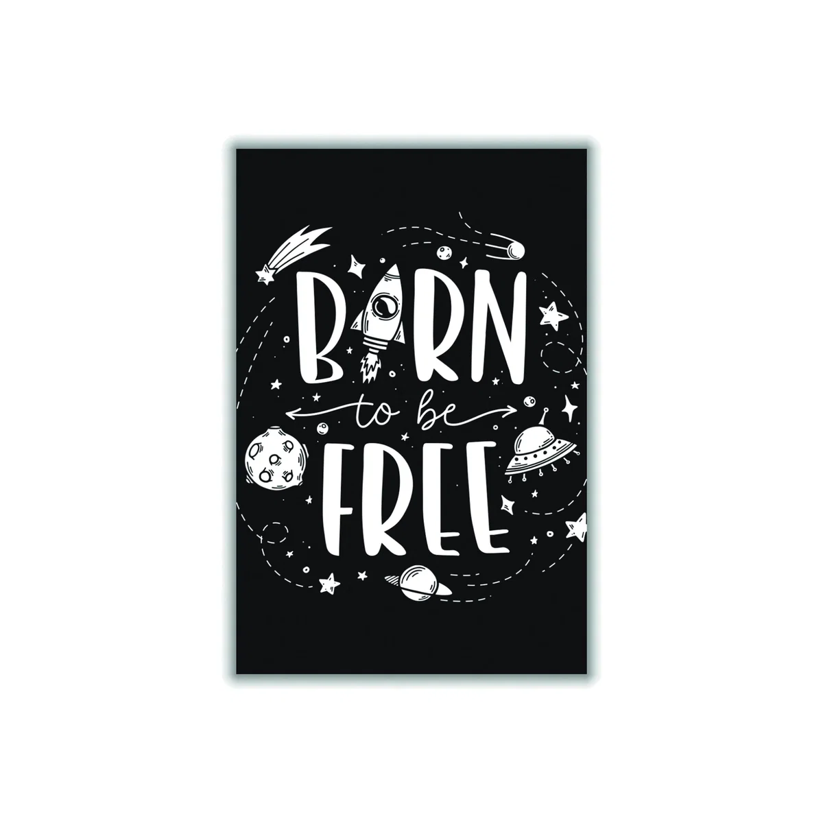 Black Born To Be Free A3 297 X 420Mm Stanley Print House – image 1