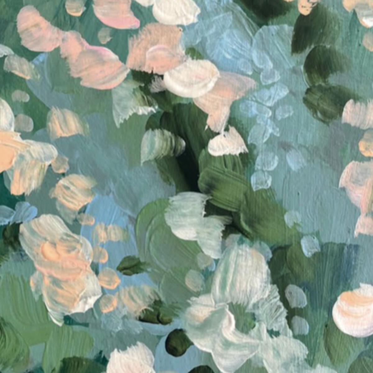 Blue / Green / Pink Blush Abstract Floral Print A3 297 X 420Mm Emily M Art & Design – image 4