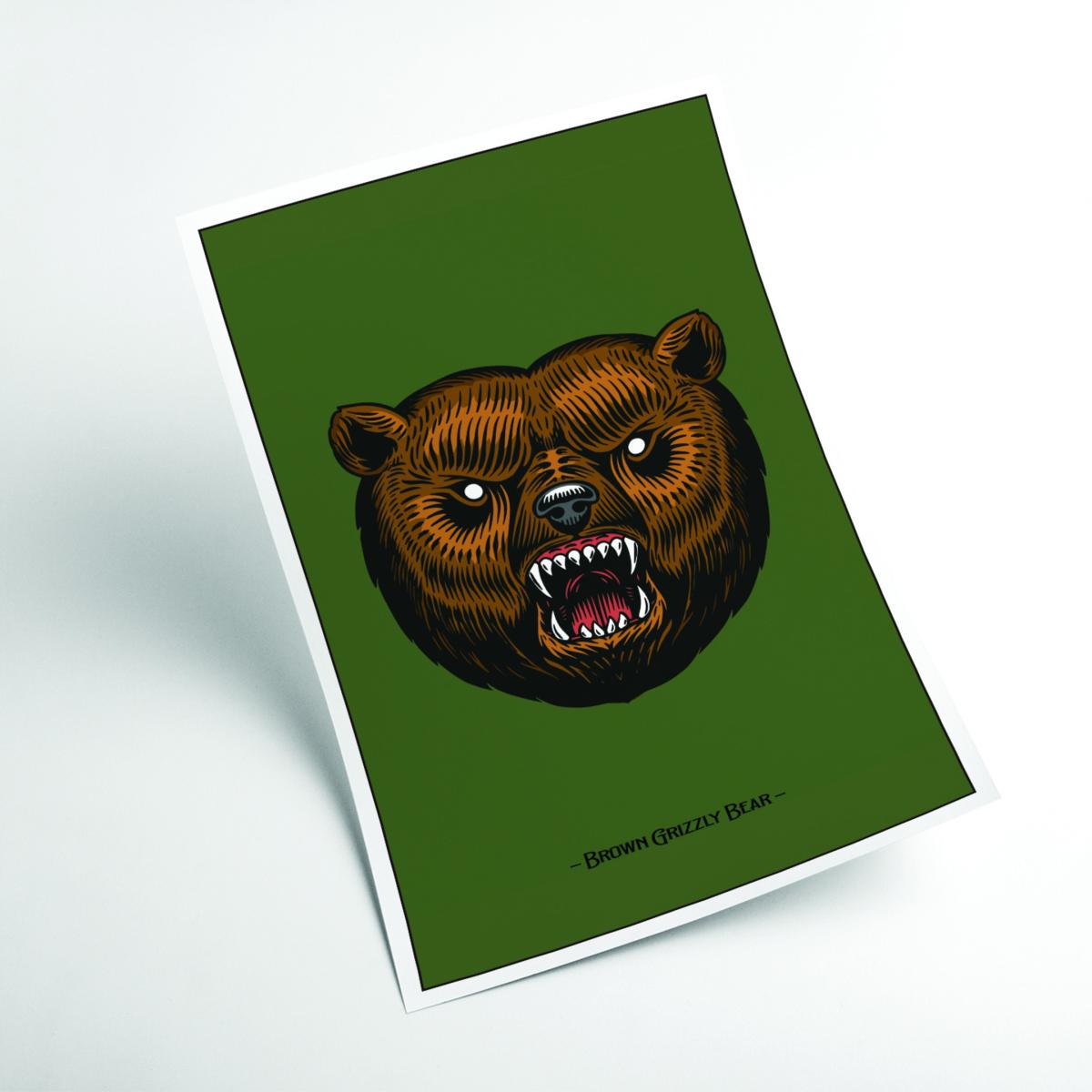 Brown Grizzly Bear Medium Stanley Print House – image 2