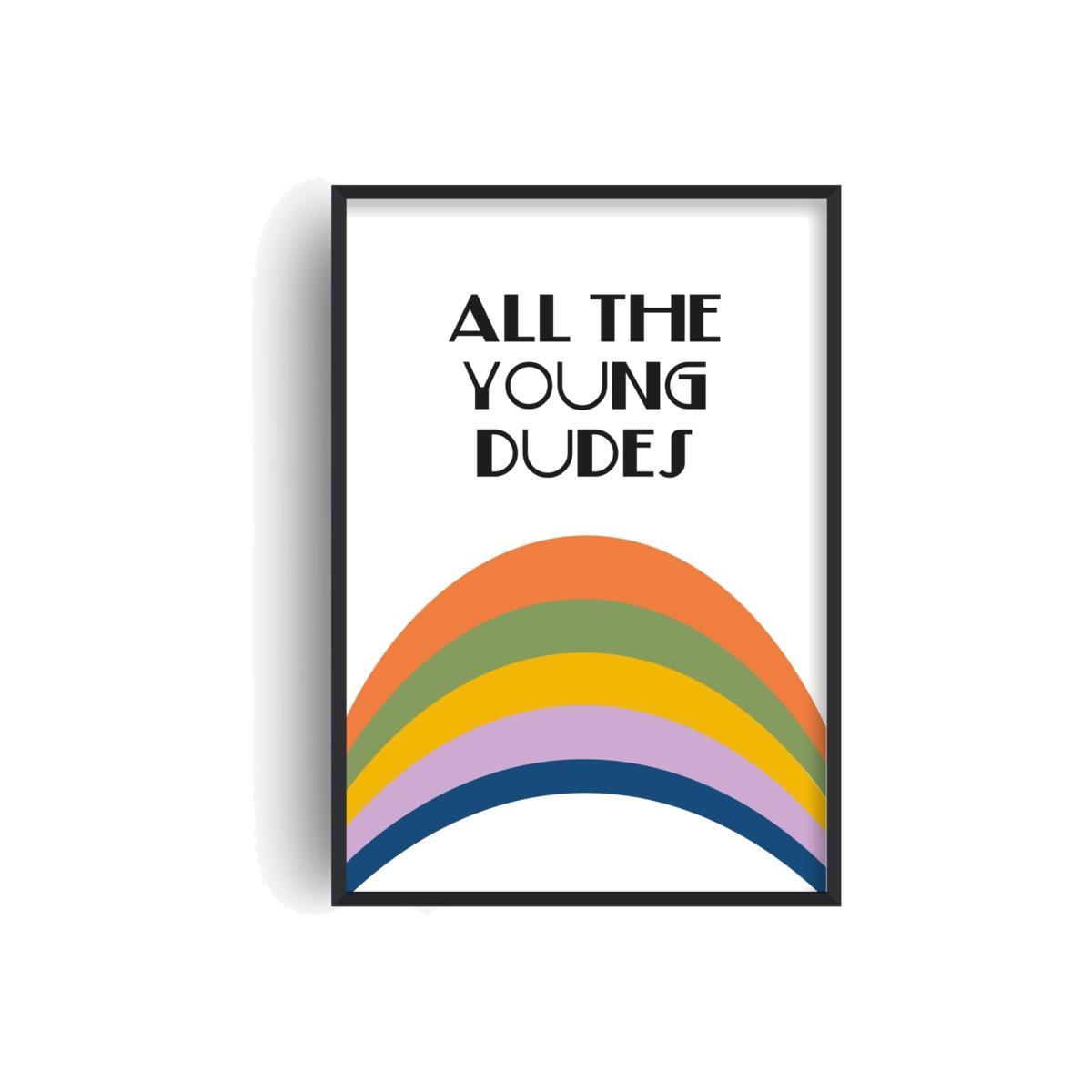 All The Young Dudes Retro Giclée Art Print A2 420 X 594Mm Fanclub – image 1