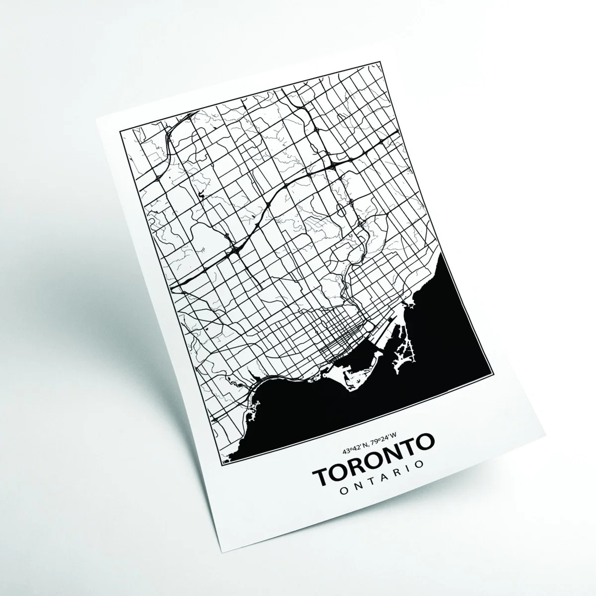 Black Map Of Toronto Canada Small Stanley Print House – image 2