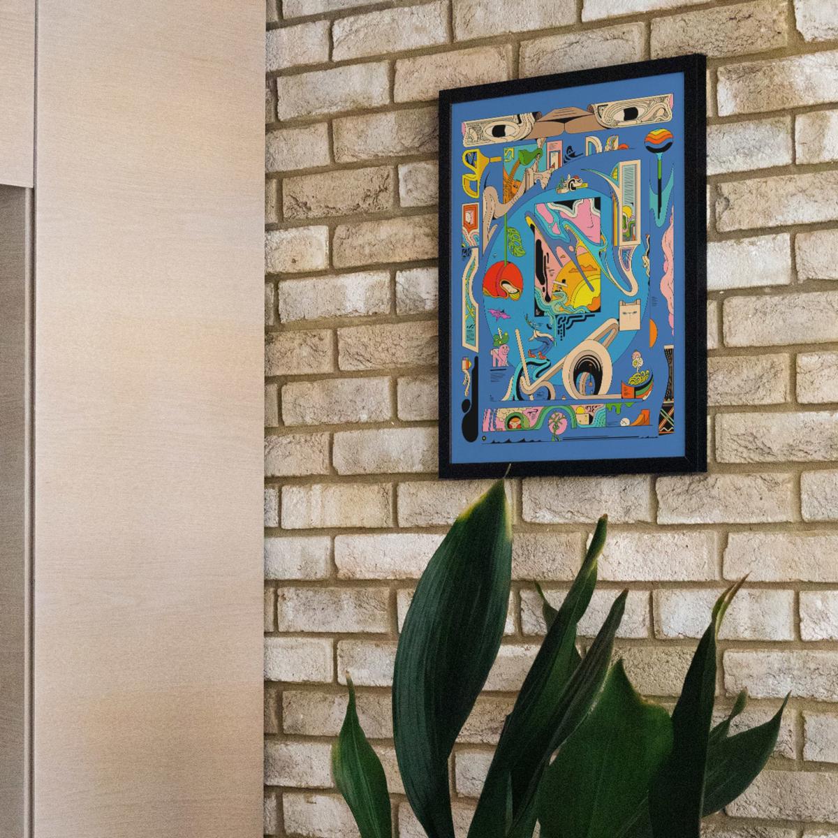 Blue Sphynx - Abstract Illustration Art Print - Small | 12 X 16" | East Side Studio London – image 2