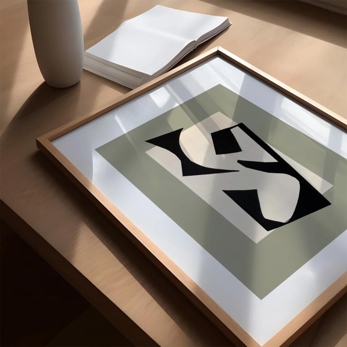 Black / Green Minimalist Wall Art: Abstract Landscapes With Organic Shapes, Part Three | Awol – image 2