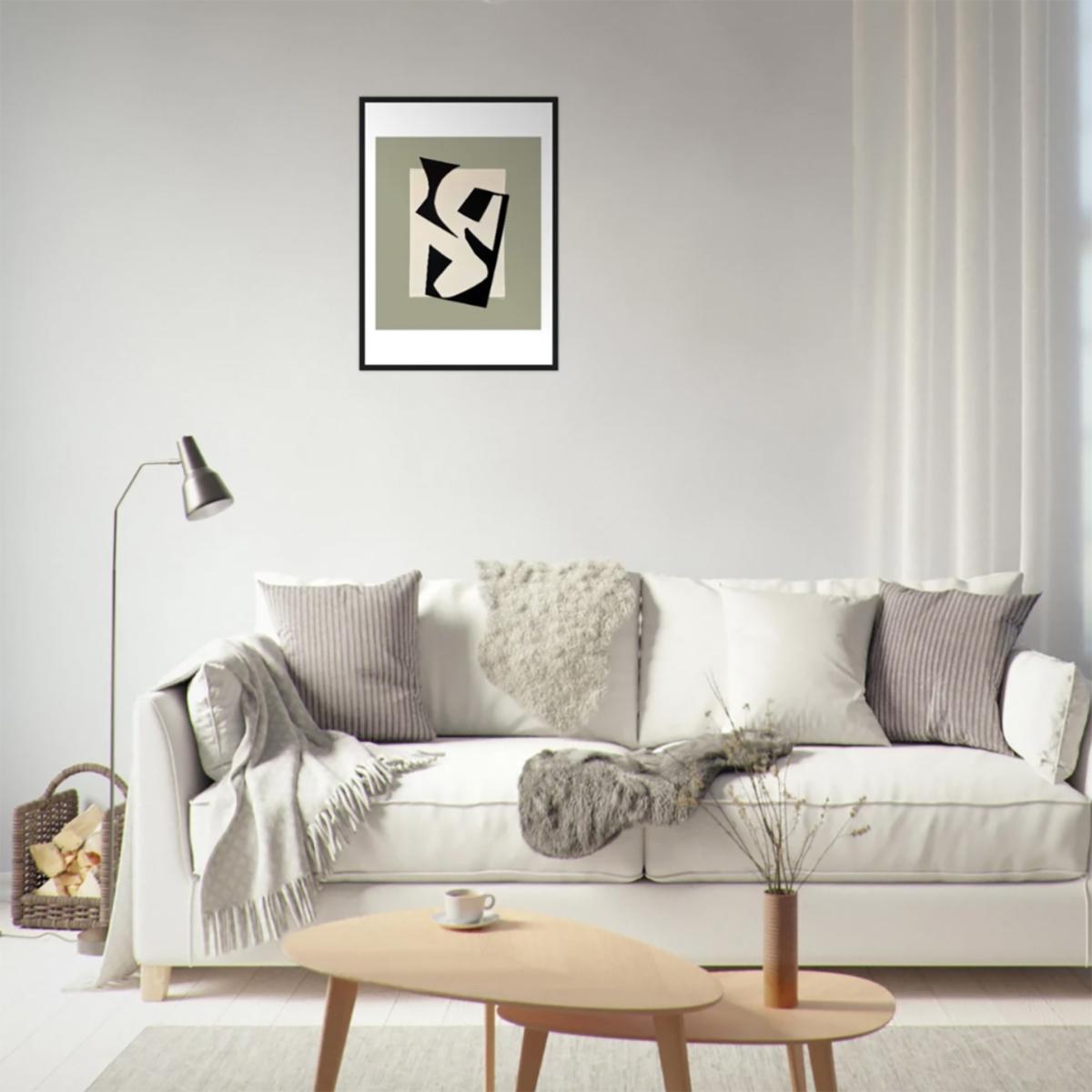 Black / Green Minimalist Wall Art: Abstract Landscapes With Organic Shapes, Part Three | Awol – image 3
