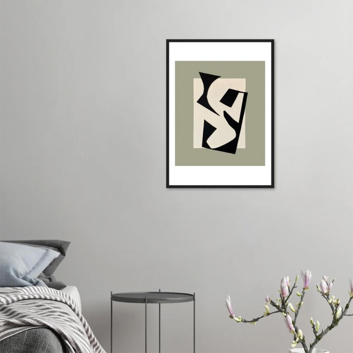 Black / Green Minimalist Wall Art: Abstract Landscapes With Organic Shapes, Part Three | Awol – image 5