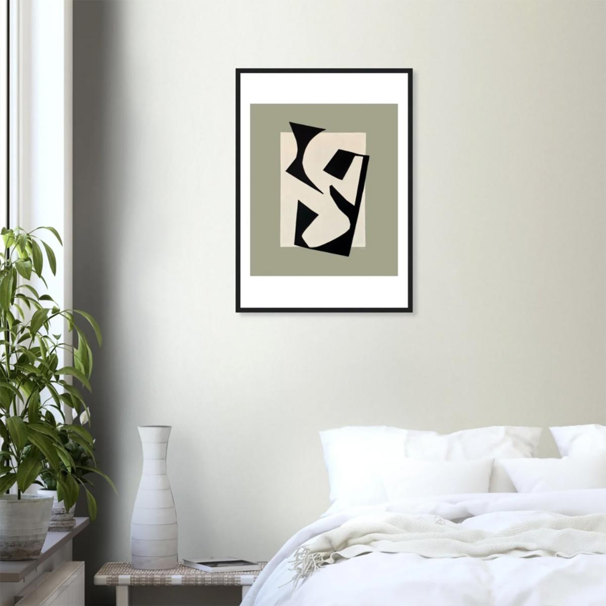 Black / Green Minimalist Wall Art: Abstract Landscapes With Organic Shapes, Part Three | Awol – image 6