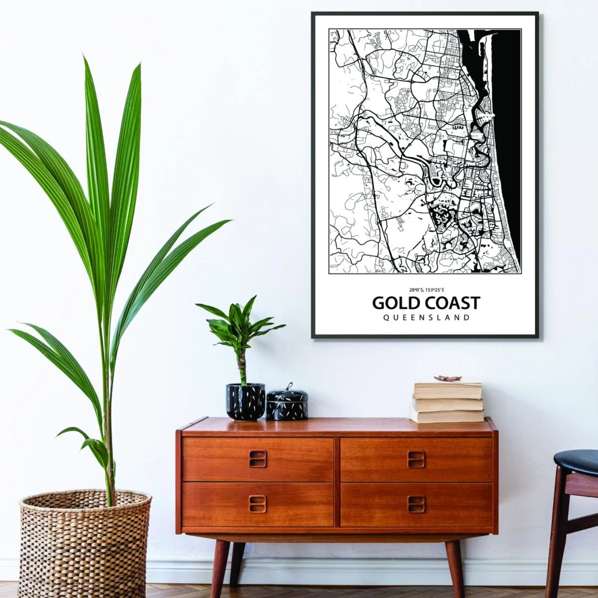 Black Map Of Gold Coast A1 594 X 841Mm Stanley Print House – image 3