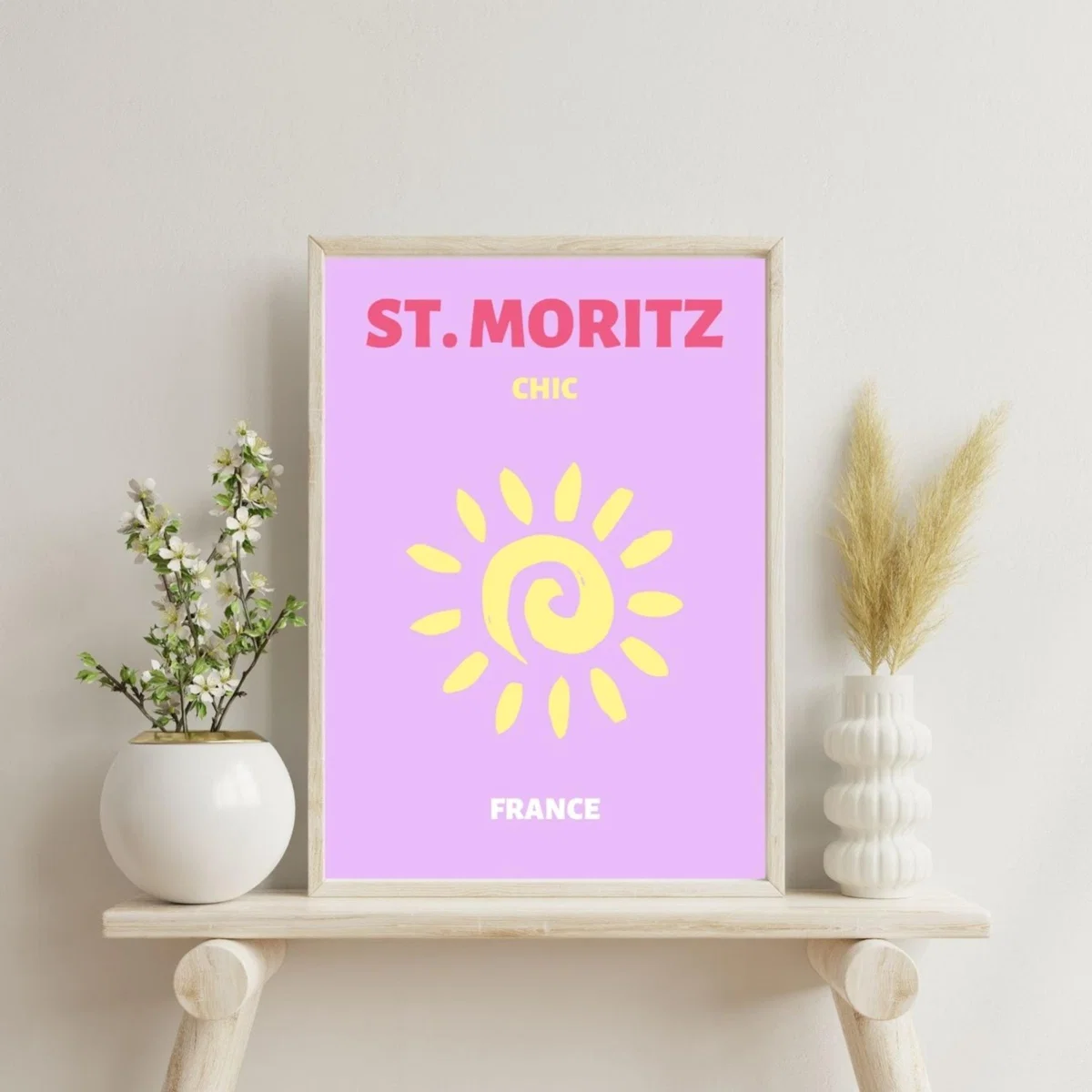Pink / Purple St. Moritz Sun Chic Poster | Artchi – image 2