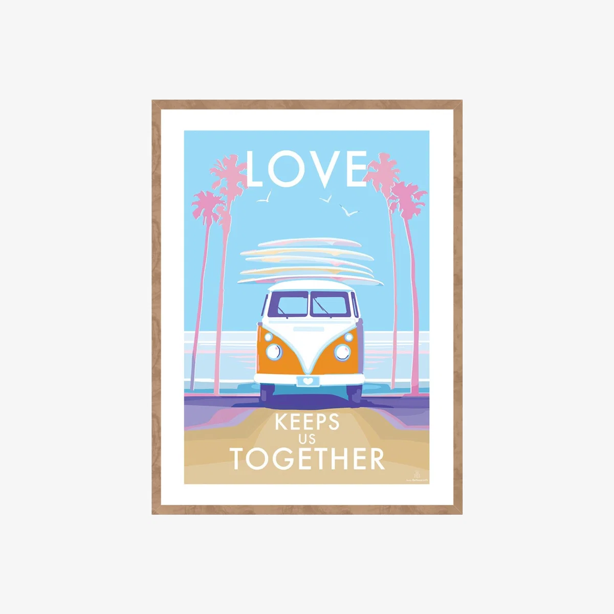 Love Keeps Us Together Vintage Style Quote Poster | A4 | 210 X 297Mm | Becky Bettesworth – image 1