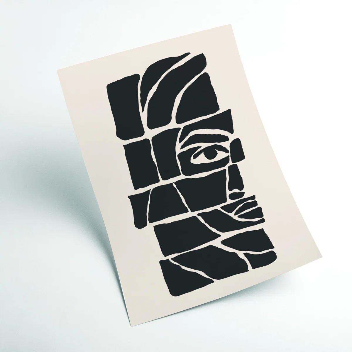 Black Abstract Faces Set #3 Large Stanley Print House – image 2