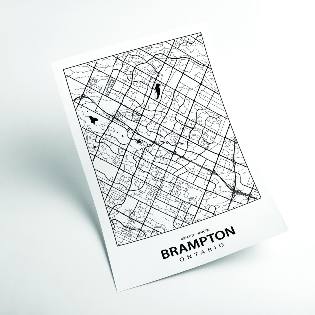 Black Map Of Brampton Extra Small Stanley Print House – image 2
