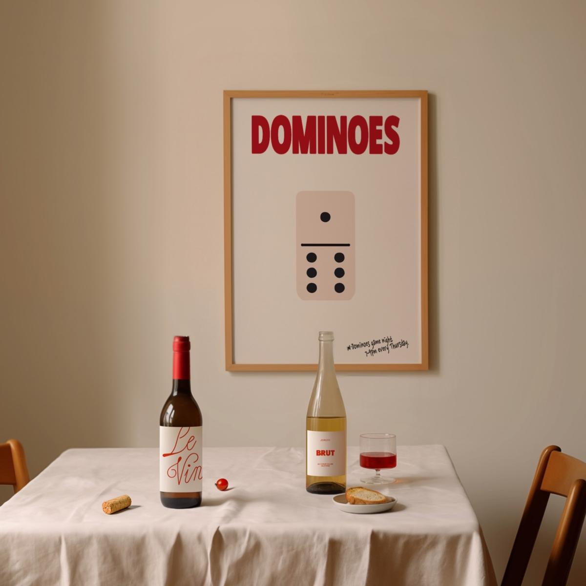 Red / Black Dominoes Retro Game Giclée Art Print A3 | A4 | 210 X 297Mm | Fanclub – image 2