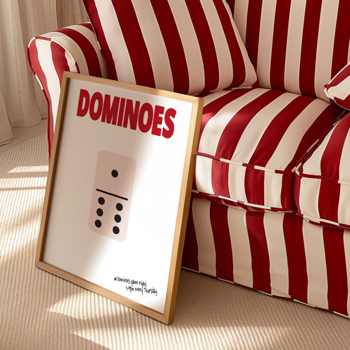 Red / Black Dominoes Retro Game Giclée Art Print A3 | A4 | 210 X 297Mm | Fanclub – image 3