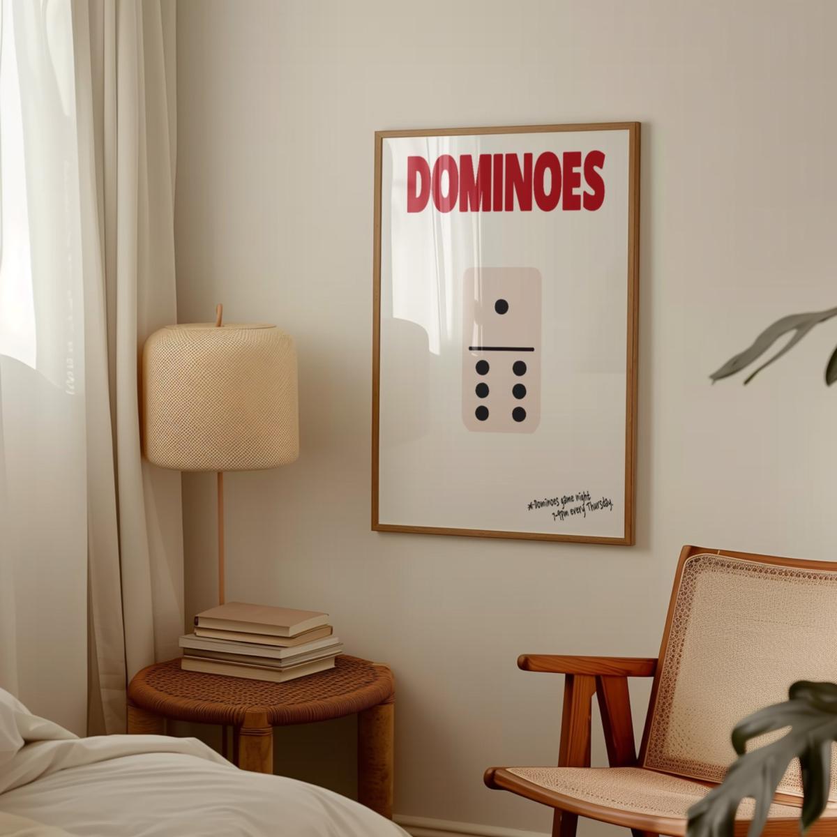 Red / Black Dominoes Retro Game Giclée Art Print A3 | A4 | 210 X 297Mm | Fanclub – image 4