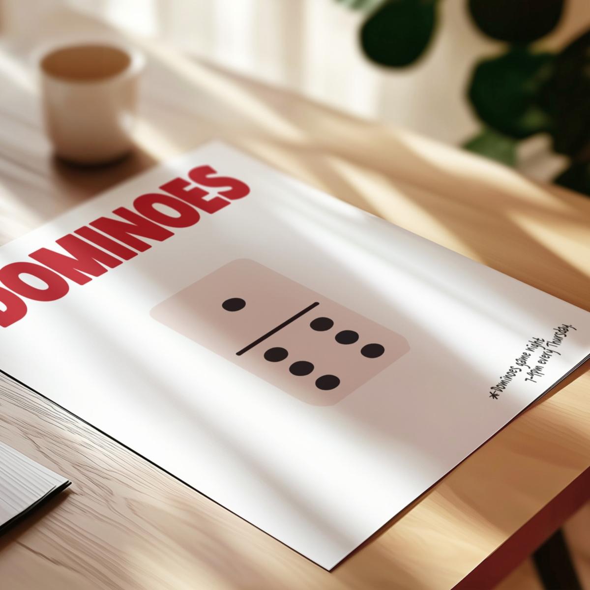 Red / Black Dominoes Retro Game Giclée Art Print A3 | A4 | 210 X 297Mm | Fanclub – image 5