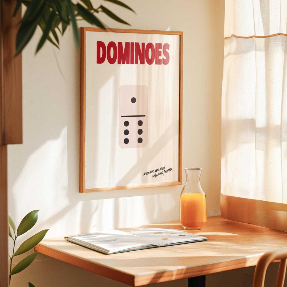 Red / Black Dominoes Retro Game Giclée Art Print A3 | A4 | 210 X 297Mm | Fanclub – image 7