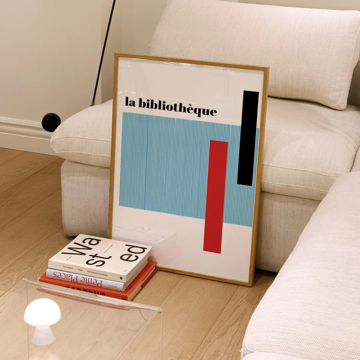 Red / Blue / Black La Bibliothèque French Abstract Giclée Art Print A2 | A2 | 420 X 594Mm | Fanclub – image 3