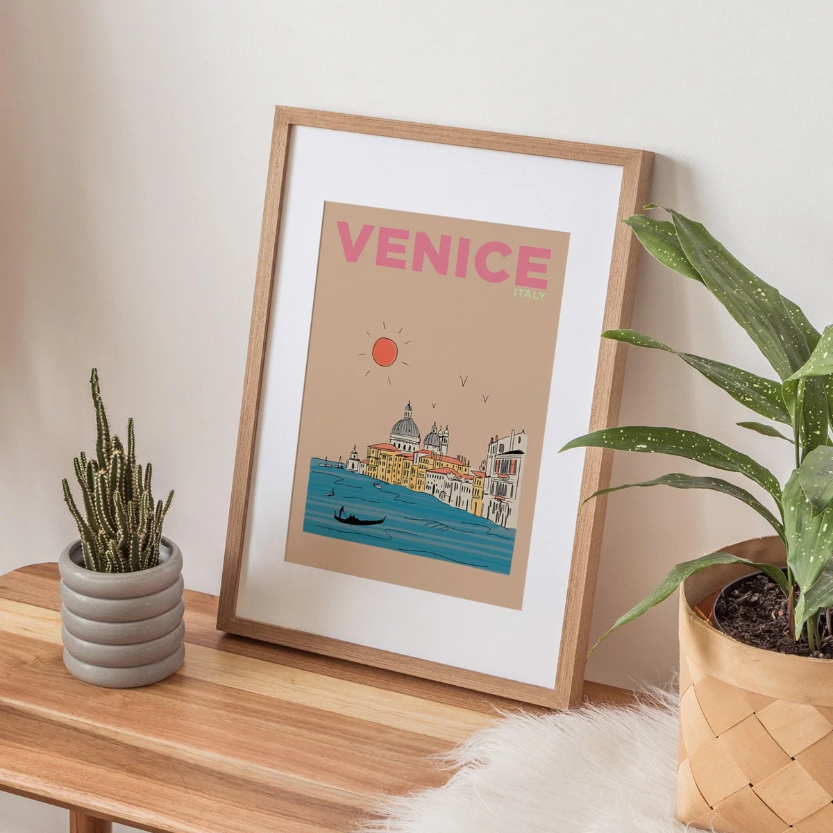 Pink / Purple Venice Italy Summer Escapes Travel Print A3 297 X 420Mm Places & Spaces Art Co. – image 4