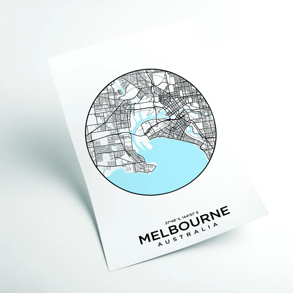 Blue Map Of Melbourne A2 420 X 594Mm Stanley Print House – image 2