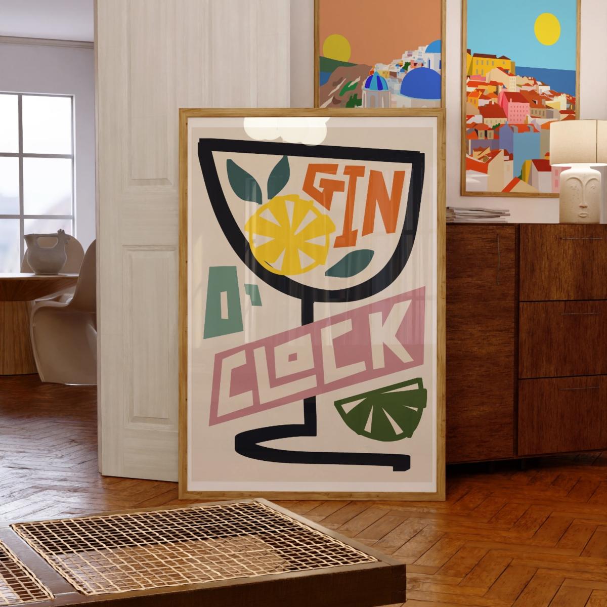 Gin O' Clock Art Print - A3 Natalie Cass Art – image 2