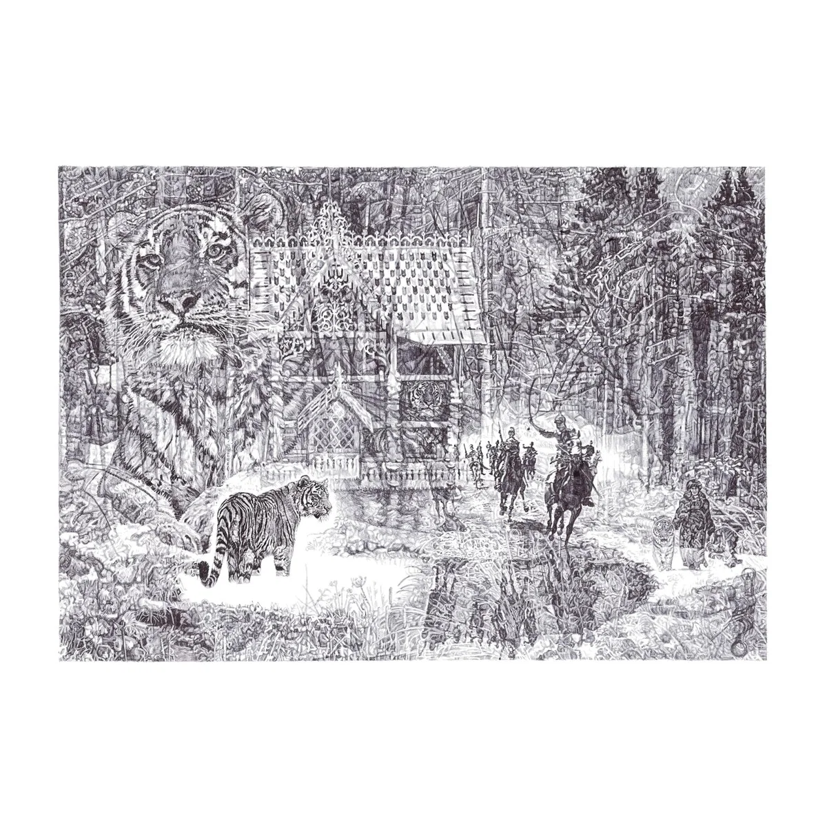 Black Shh It's A Tiger Limited Edition Framed Print Jane Lee Mccracken