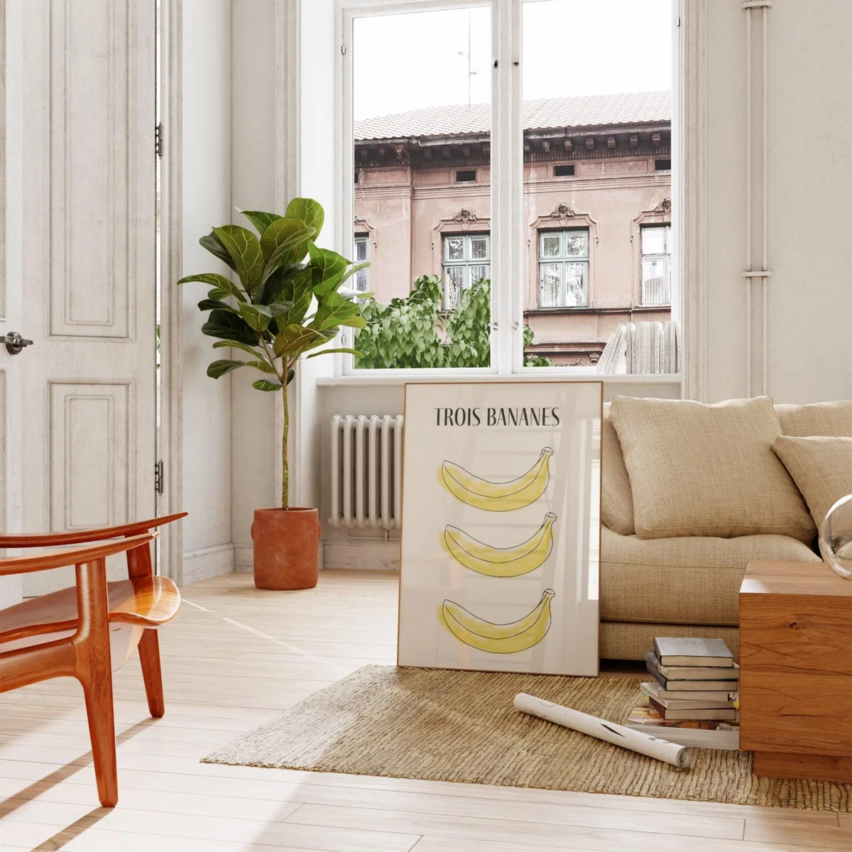 Bananas French Giclée Retro Art Print A3 Fanclub – image 2
