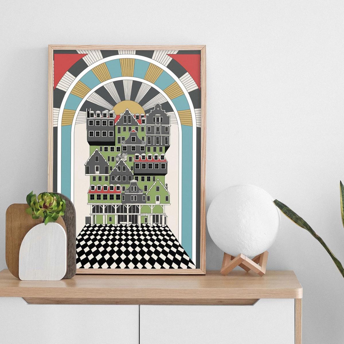 Amsterdam Dreams - Art Print S A3 297 X 420Mm Abi Overland Jersey – image 4