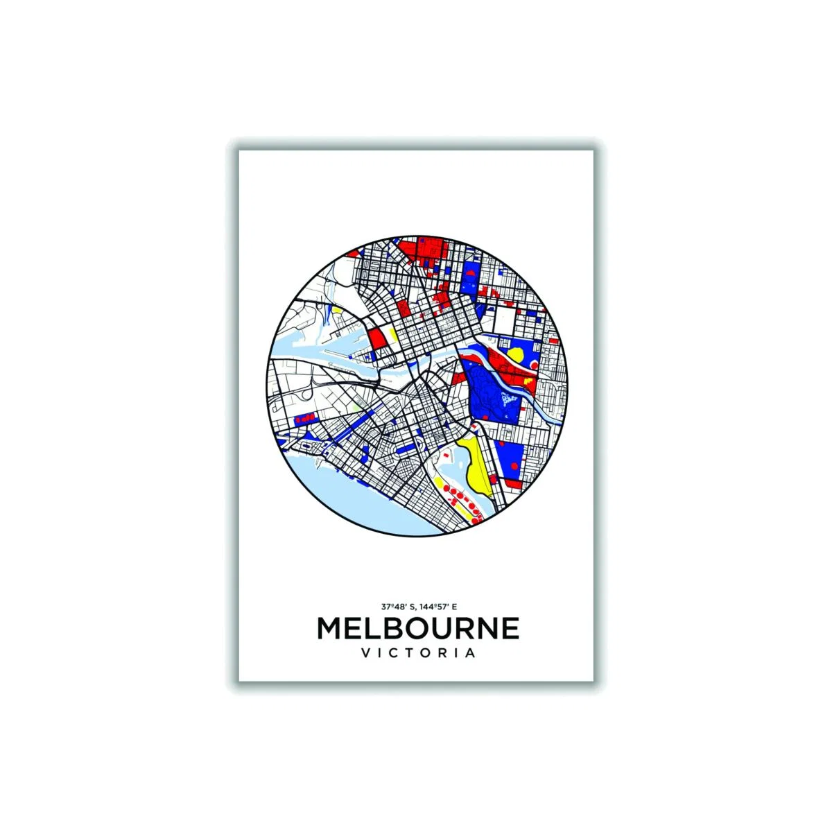 Black Map Of Melbourne Australia Extra Large Stanley Print House – image 1