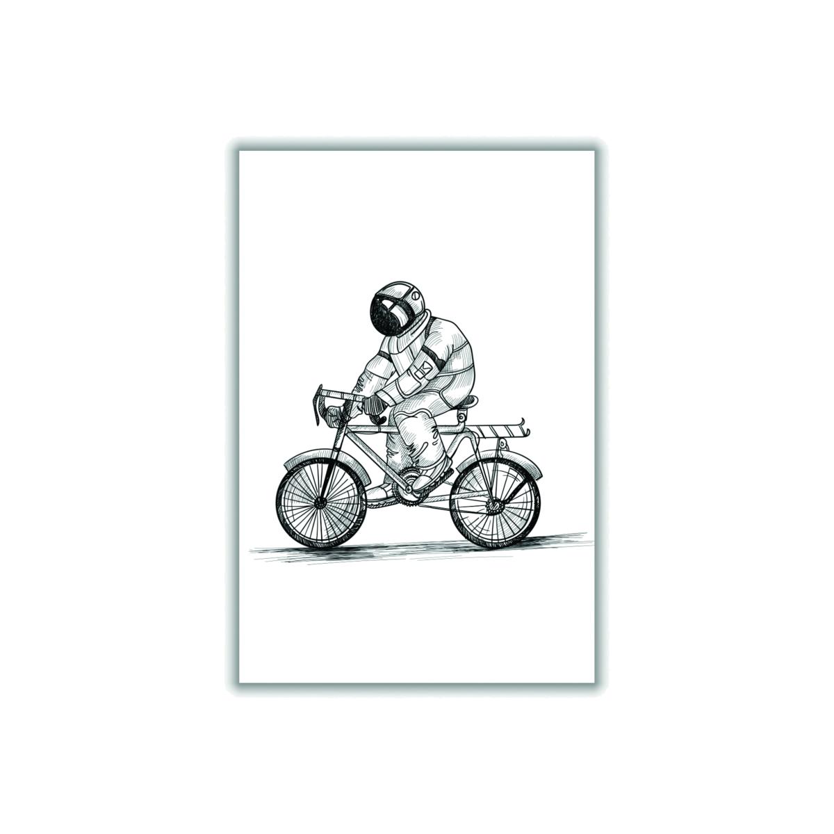 Grey Astrobiker A3 297 X 420Mm Stanley Print House – image 1