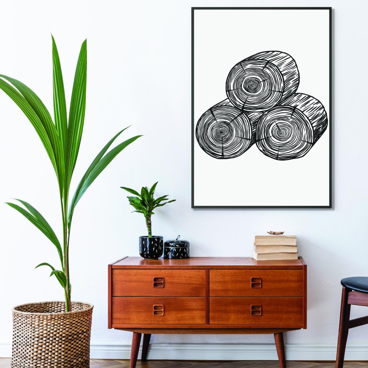 Black Stack O' Firewood A3 297 X 420Mm Stanley Print House – image 3