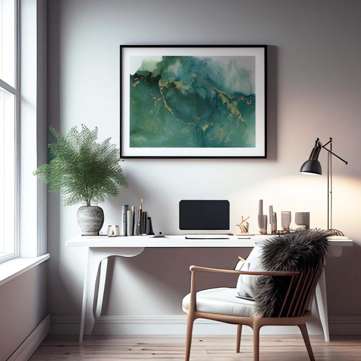 Blue / Gold Maelstrom - A1 Fine Art Print | A1 | 594 X 841Mm | Art by Affie – image 2