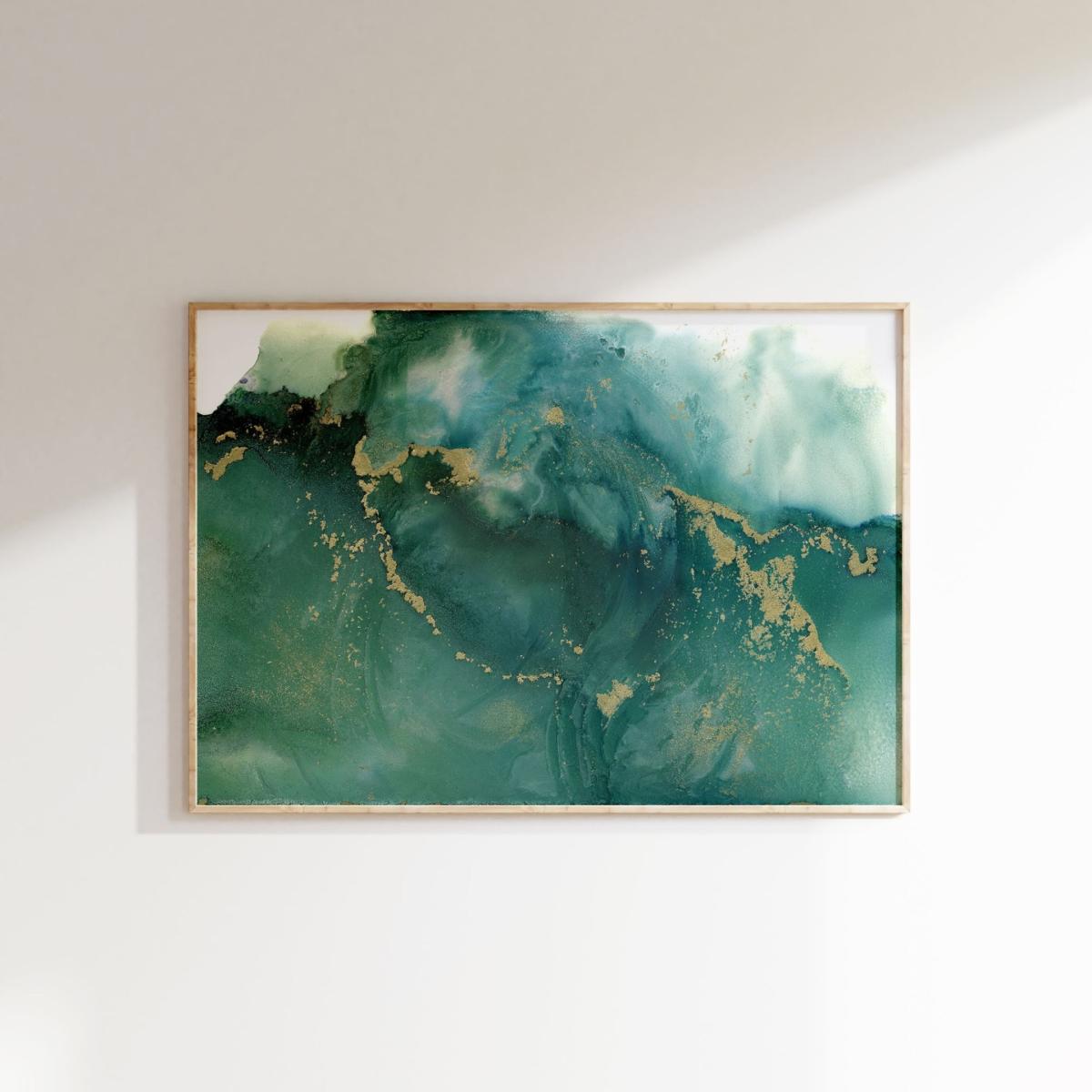 Blue / Gold Maelstrom - A1 Fine Art Print | A1 | 594 X 841Mm | Art by Affie – image 3
