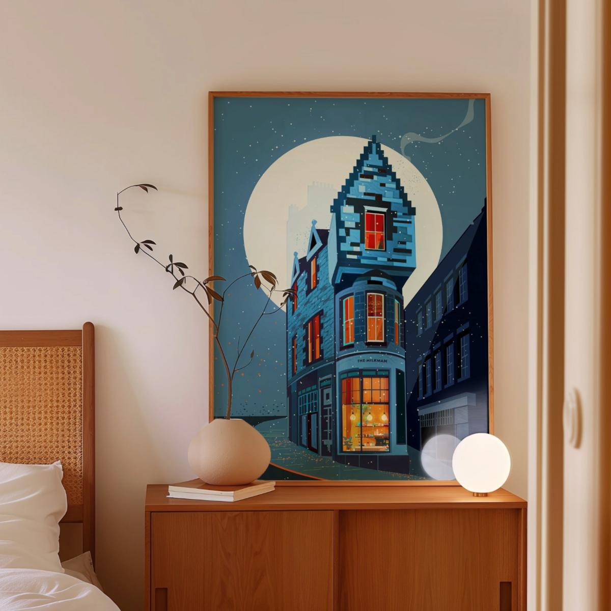 Snowfall At The Corner Cafe Art Print | A3 | 297 X 420Mm | Eye for London Prints – image 6