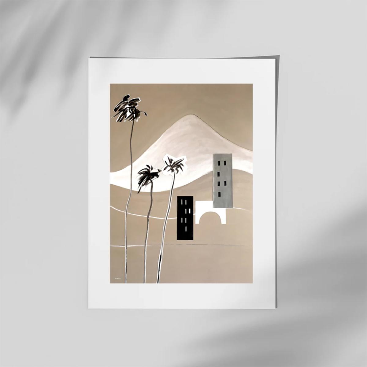 Neutrals / Black / Grey Snowy Alps Overlooking The French Riviera, Minimalist Landscape Poster Part Two | A3 | 297 X 420Mm | Awol – image 2