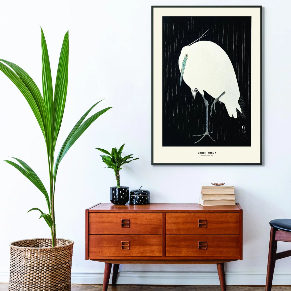 White Ohara Koson - Egret In The Rain A1 594 X 841Mm Stanley Print House – image 3