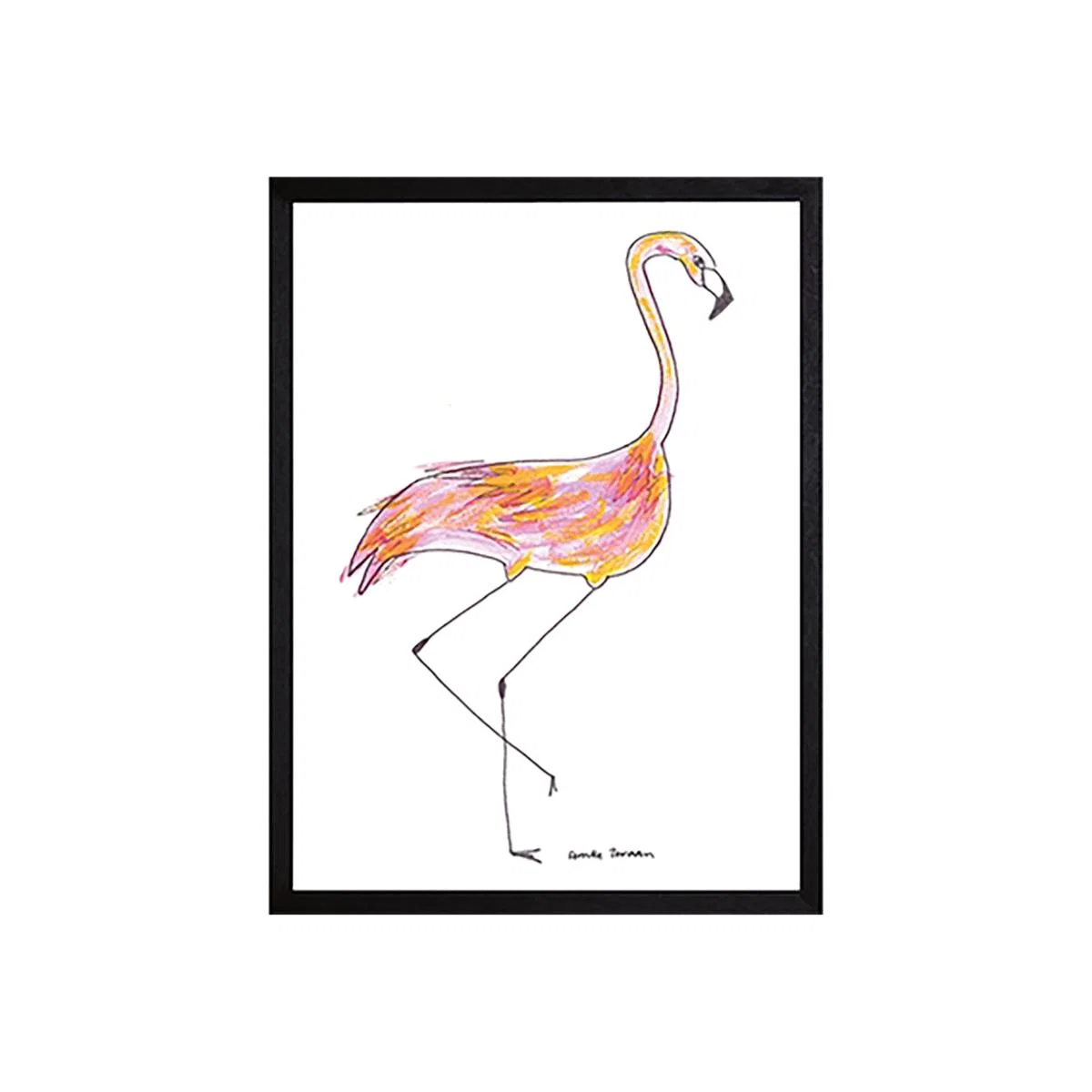 Pink / Purple Flamingo Head To The Side Fine Art Print A3 Catchii