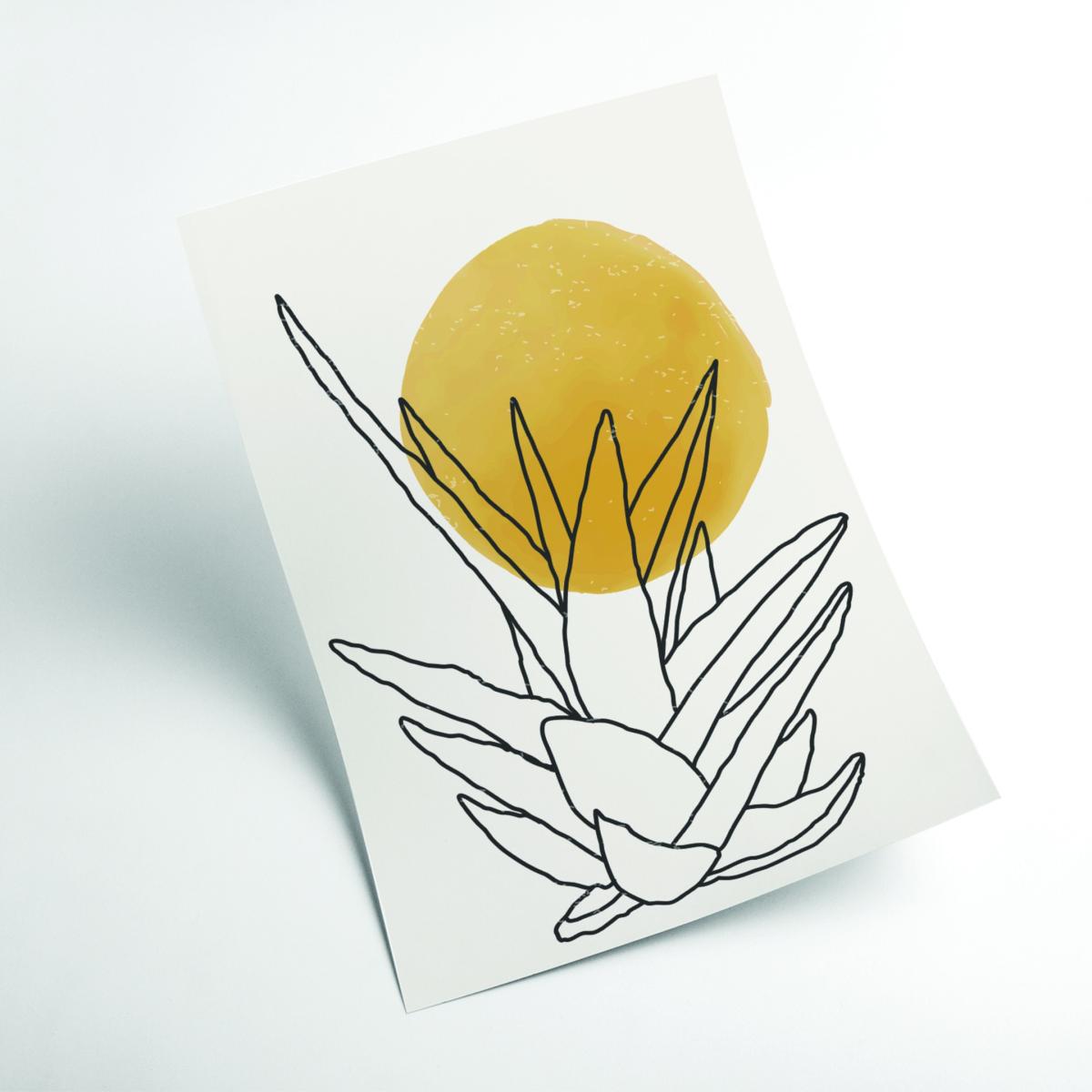 Yellow / Orange Abstract Agave Sunshine #2 A4 210 X 297Mm Stanley Print House – image 2