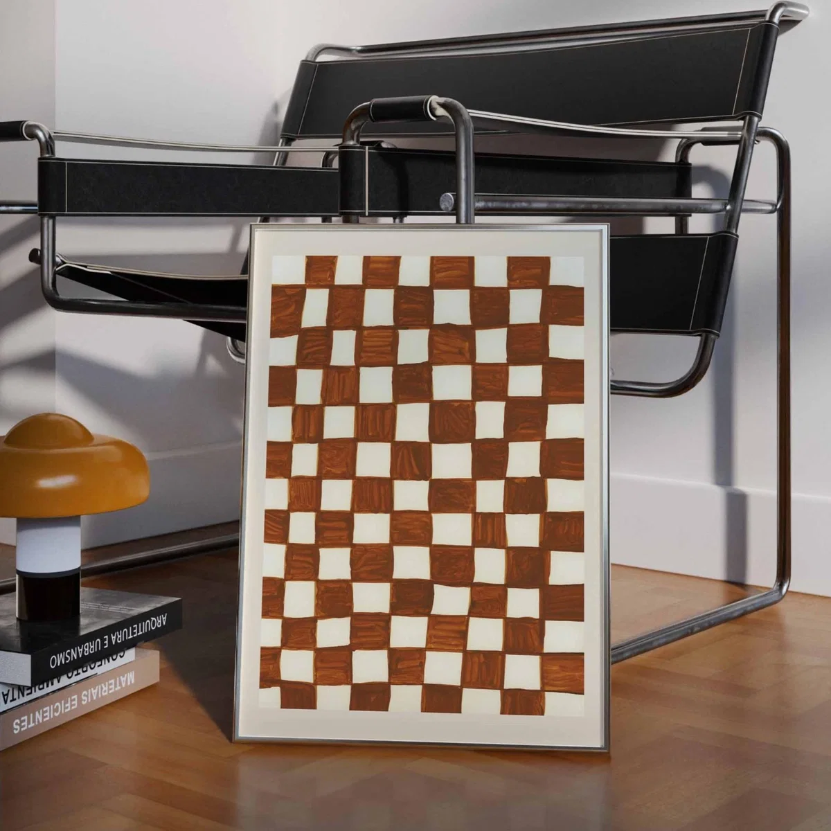 Neutrals Brown & Cream Checkerboard Print Sofe Store – image 2
