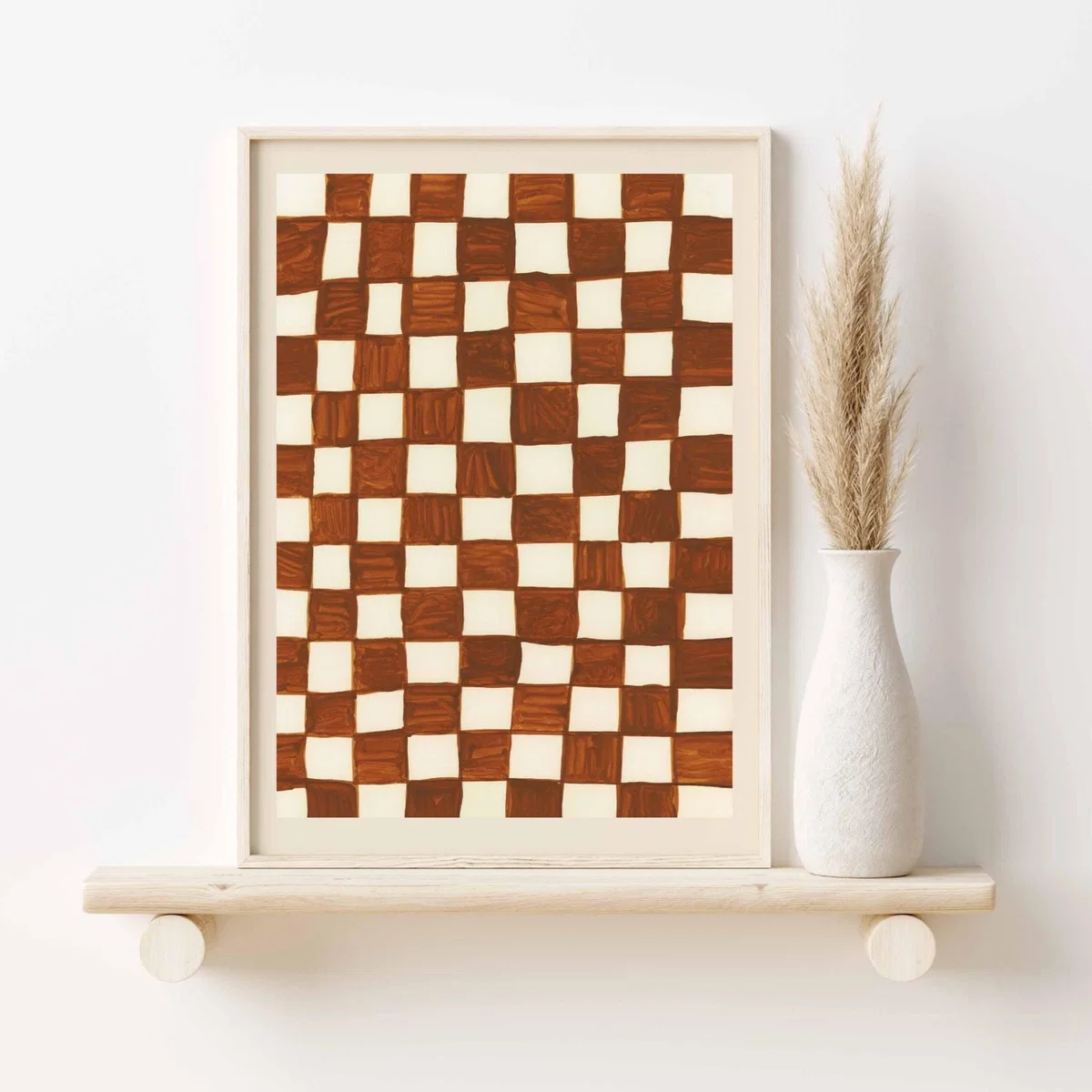 Neutrals Brown & Cream Checkerboard Print Sofe Store – image 3
