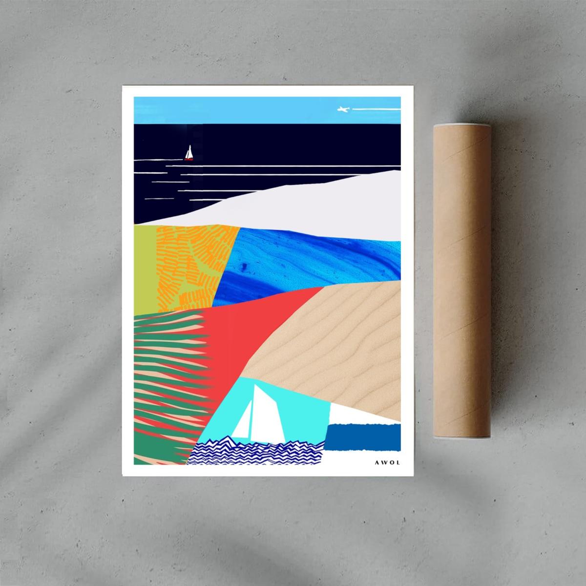 Seaside Vacation Vibes Art Print: Mediterranean And Tropical Destinations - Multicolour Awol – image 6