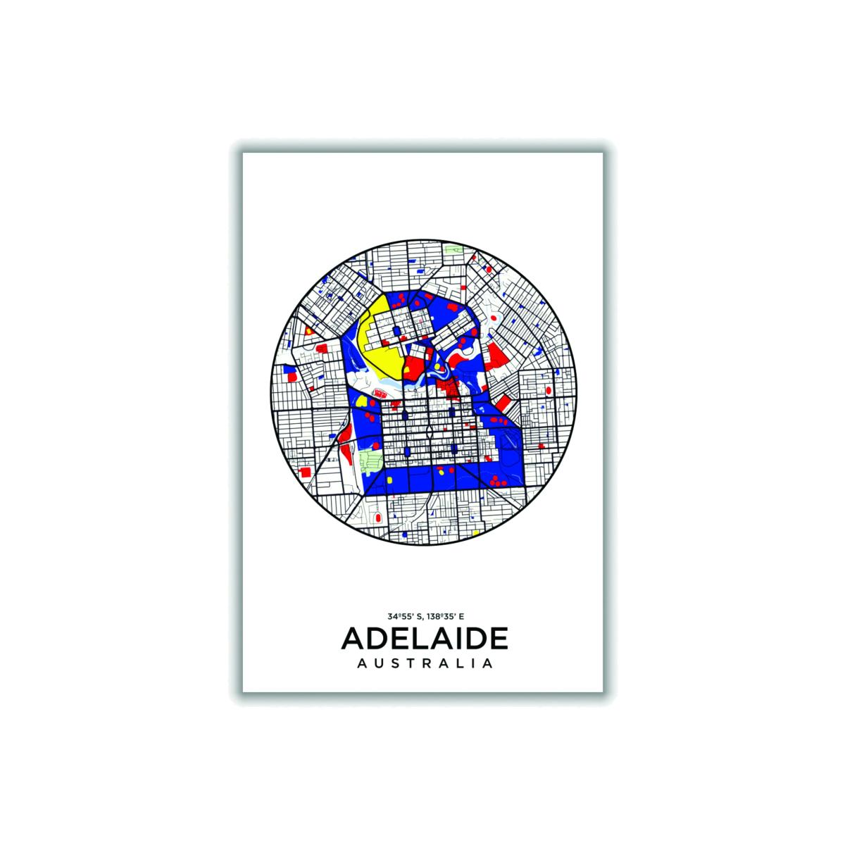Blue Map Of Adelaide Australia A1 594 X 841Mm Stanley Print House – image 1