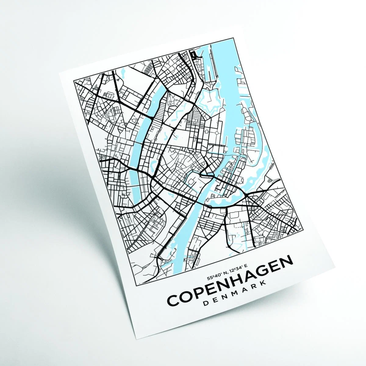 Blue Map Of Copenhagen Denmark Large Stanley Print House – image 2