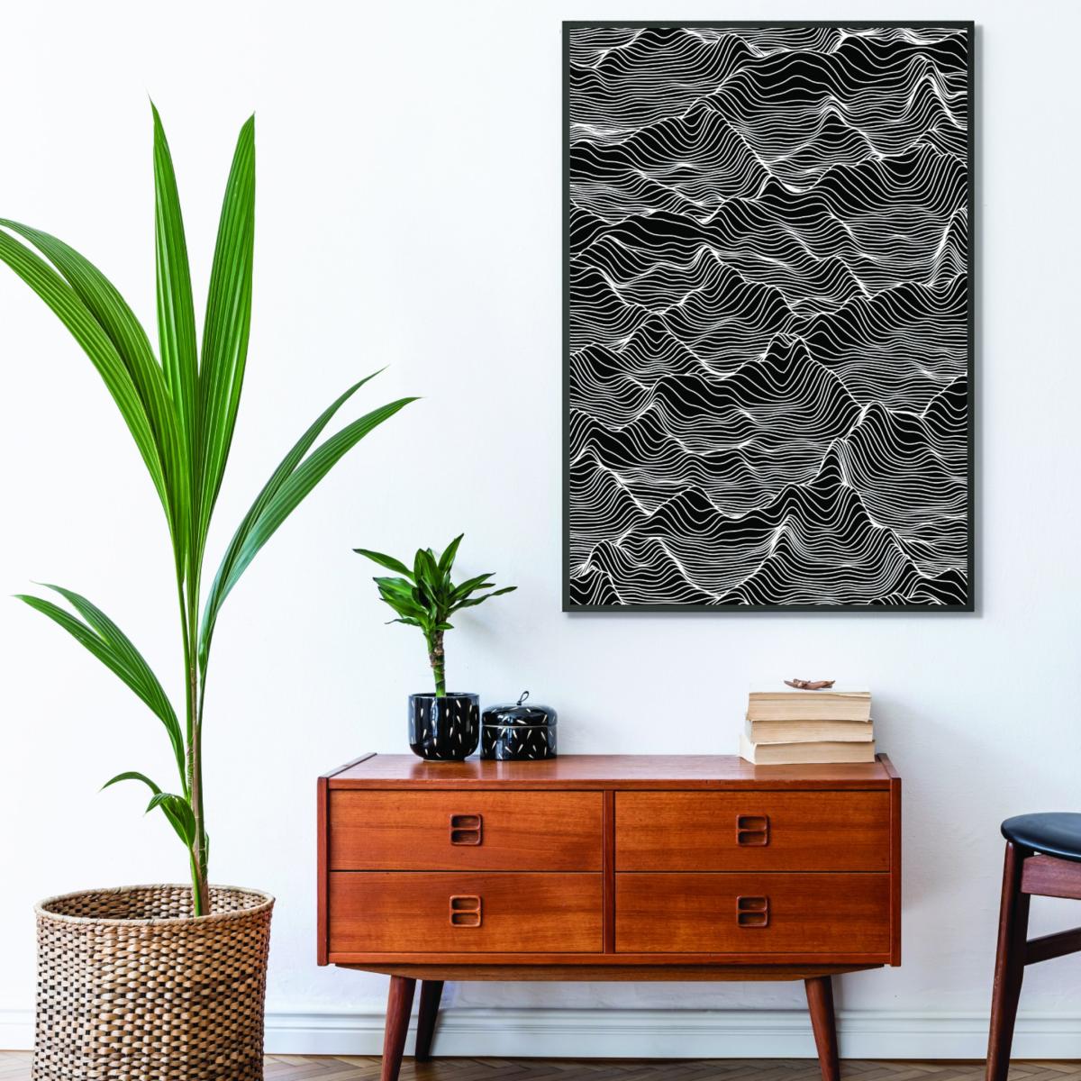 White Abstract Mountains A2 420 X 594Mm Stanley Print House – image 3